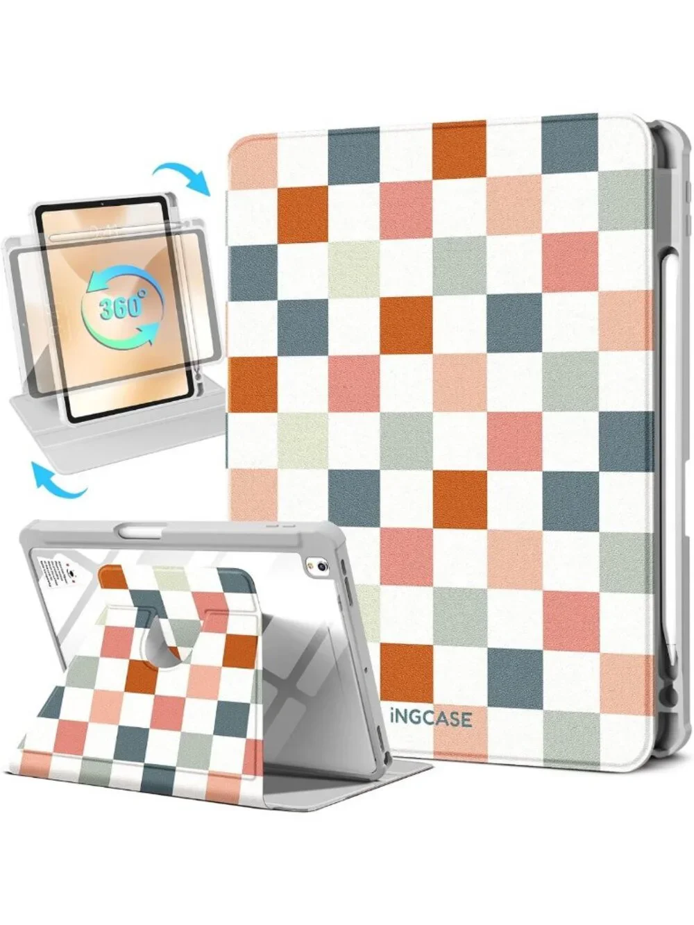 360 Rotating Folio Case for iPad with Pencil Holder - Smart Design & Versatile